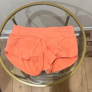 Lululemon Speed Up Low-Rise Lined Short 2.5” - Coral, Size 2